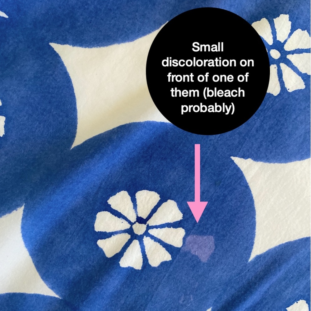Roberta Roller Rabbit Blue and White Geometric Floral Pillow Cover - Picture 6 of 10